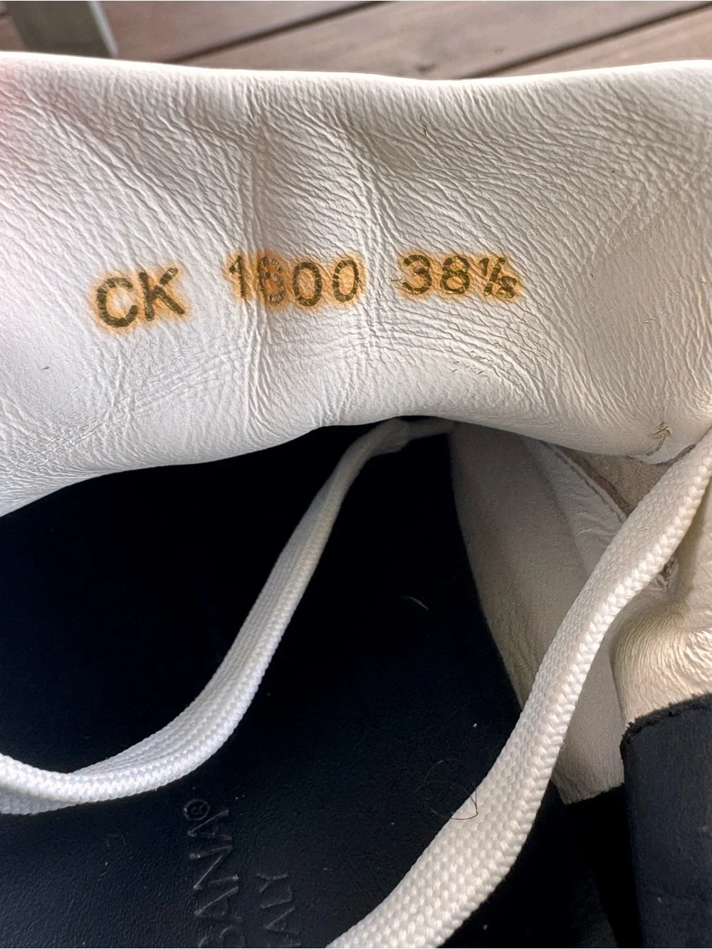 Dolce & Gabbana Portofino Leather Sneakers White Black Logo Size 38.5